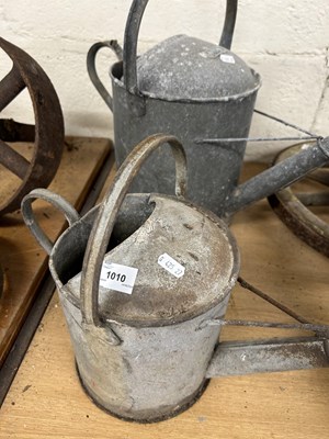 Lot 1010 - Two galvanised watering cans