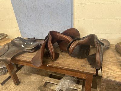 Lot 1013 - Three horse saddles