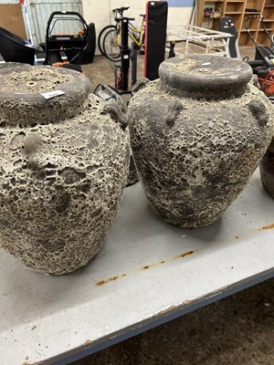 Lot 1042 - Composite garden pots