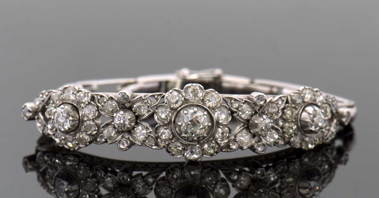 Lot 328 - An adapted Victorian diamond bracelet,...