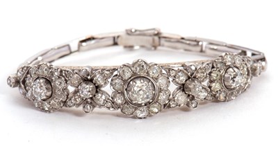 Lot 328 - An adapted Victorian diamond bracelet,...