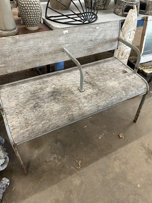 Lot 1066 - Metal and wood garden bench