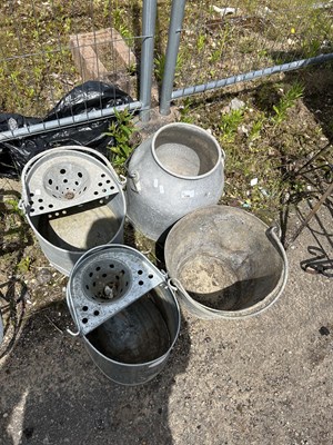 Lot 1106 - Mixed lot of galvanised items, buckets, mop...