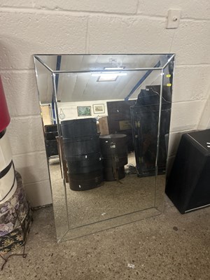 Lot 415 - Modern rectangular bevelled wall mirror