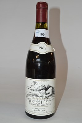 Lot 100 - 1987 Mercurey, Dom du Meix-Foulot, one bottle