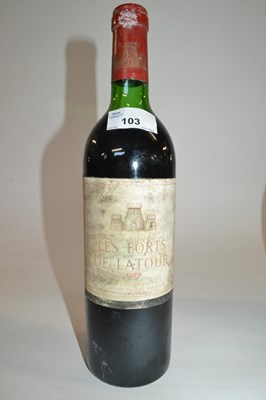 Lot 103 - 1977 Les Forts de Latour, Pauillac, one bottle