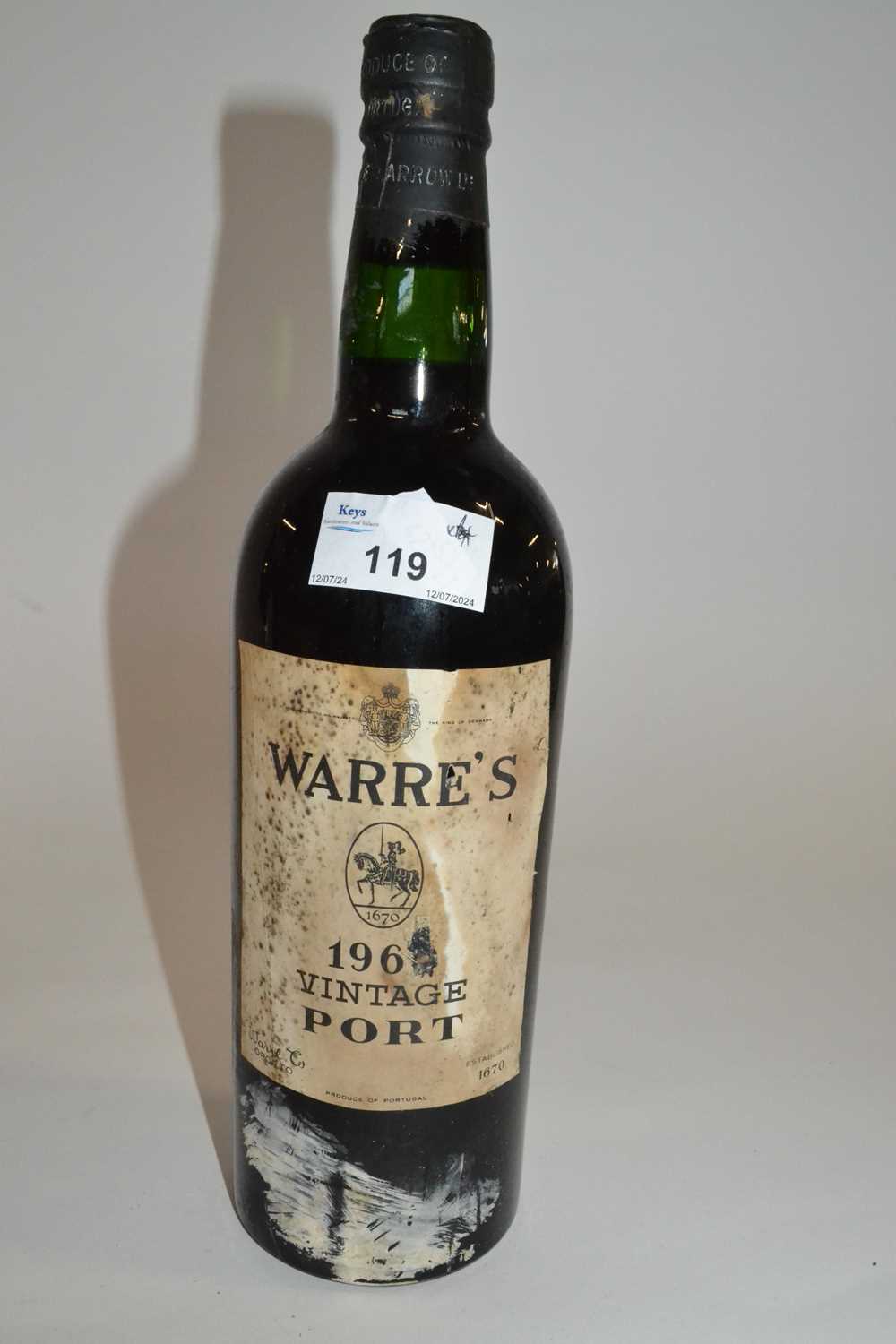 Lot 119 - 1963 Warre's Vintage Port (embossed capsule),...