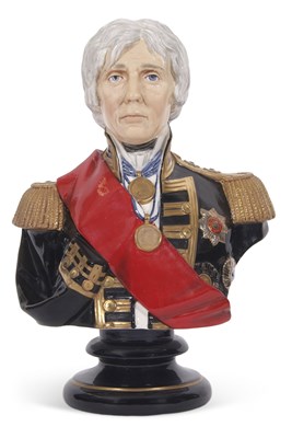 Lot 40 - A ceramic bust of Lord Nelson from an...