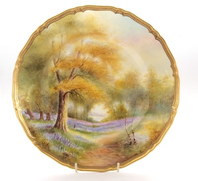 Lot 50 - A Royal Worcester cabinet plate painted with a...