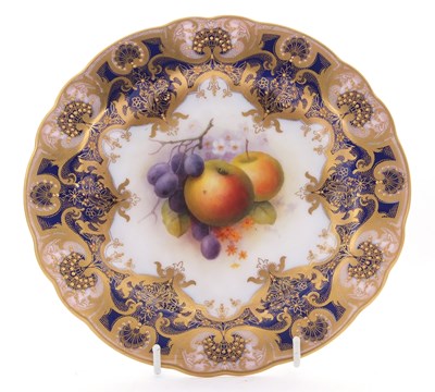 Lot 63 - A Royal Worcester cabinet plate, the centre...