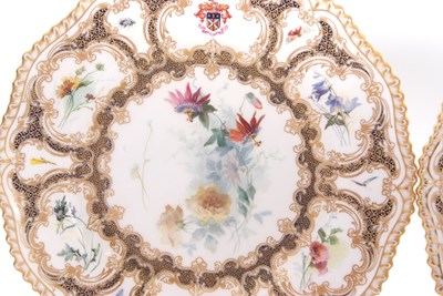 Lot 65 - A pair of Royal Worcester plates with shaped...