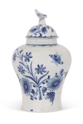 Lot 67 - A rare Lowestoft porcelain vase and cover with...