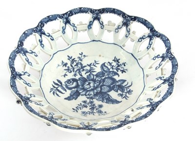 Lot 74 - A fine Worcester porcelain basket circa 1770,...