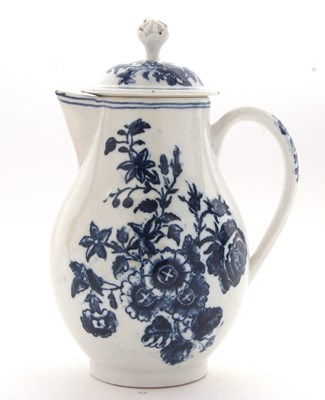 Lot 75 - A rare Lowestoft porcelain jug and cover with...