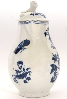 Lot 75 - A rare Lowestoft porcelain jug and cover with...