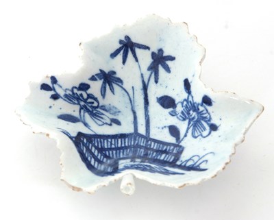 Lot 82 - A rare early Bow porcelain pickle dish, circa...