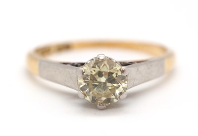 Lot 50 - An 18ct and platinum diamond solitaire ring,...