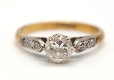 Lot 45 - An 18ct and platinum diamond solitaire ring,...