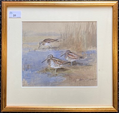 Lot 31 - Roland Green (1890-1972), 'Snipe in a Marsh',...