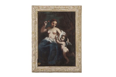 Lot 659 - Continental School, oil on panel of lady with...