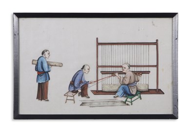 Lot 114 - A group of eight Chinese watercolours, late...