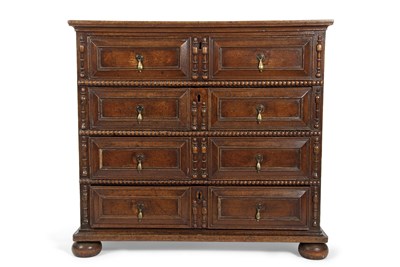 Lot 447 - A Jacobean oak chest of drawers with four...