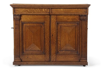 Lot 558 - A Victorian oak silver chest with two panelled...