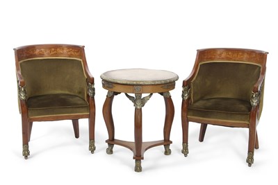 Lot 458 - Late 19th Century Empire style suite of two...