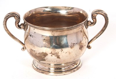 Lot 10 - A George V twin handled silver sugar bowl of...