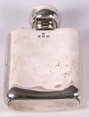 Lot 11 - George V small spirit flask of plain slight...