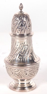 Lot 14 - A hallmarked silver caster of baluster form,...