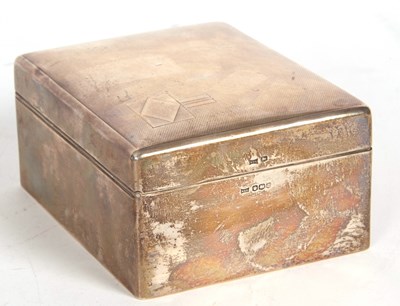 Lot 15 - George VI silver cigarette box of rectangular...