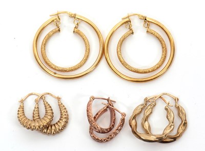 Lot 234 - Four pairs of earrings: to include a pair of 2-...