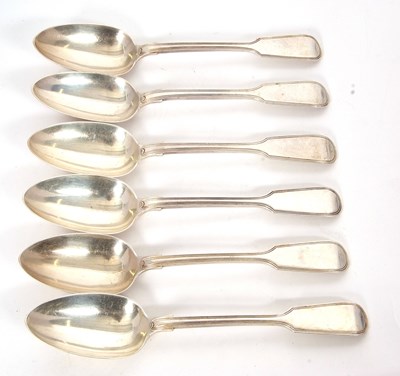 Lot 23 - Six Victorian silver table spoons, fiddle and...