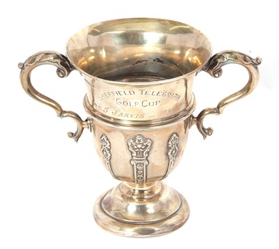 Lot 28 - A George V small silver twin handled trophy,...