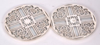 Lot 35 - Two matching vintage pierced silver and glass...
