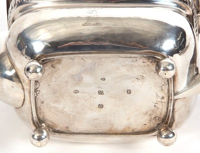 Lot 37 - A George III silver teapot of oval form having...