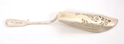 Lot 38 - A Victorian silver fish slice, fiddle pattern...