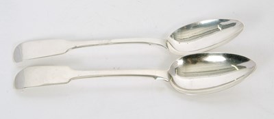 Lot 43 - A Georgian fiddle pattern serving spoon,...
