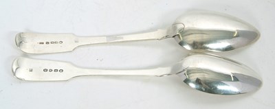 Lot 43 - A Georgian fiddle pattern serving spoon,...
