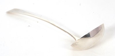 Lot 44 - A George V silver soup ladle Old English...