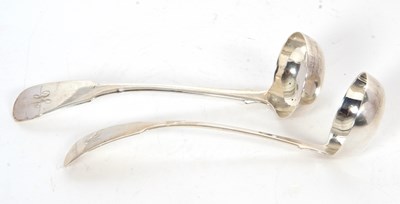Lot 52 - A pair of William IV fiddle pattern silver...