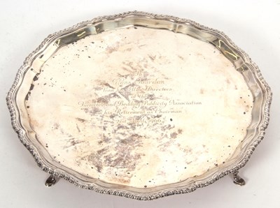 Lot 59 - An Edward VII silver salver of shaped circular...