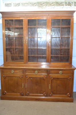 Lot 534 - An Edwardian mahogany bookcase and side...