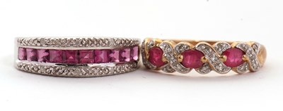 Lot 107 - Two 9ct gemset and diamond rings: to include a...