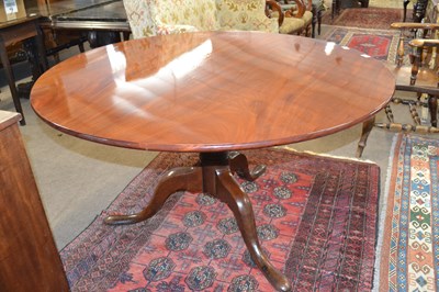 Lot 406 - Georgian mahogany snap top dining table, the...