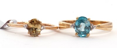 Lot 113 - Two 9ct gemset rings: to include a 9ct topaz...