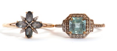 Lot 111 - Two 9ct gemset rings: to include a pale blue...