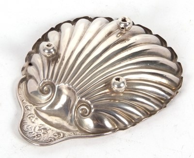 Lot 66 - Mixed Lot: Late Victorian silver shell dish,...