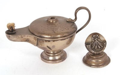 Lot 69 - Mixed Lot: A George VI silver Aladdins Lamp...